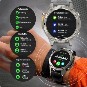 SMARTWATCH ZEGAREK MĘSKI GPS MENU PL WODOODPORNY ROZMOWY SPORT SMART WATCH 7