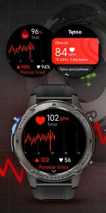 ZEGAREK SMARTWATCH MĘSKI WODOODPORNY ROZMOWY MENU PL SPORT GPS SMART WATCH 8
