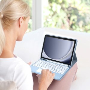 Etui z klawiaturą Bluetooth touchpad do Samsung Galaxy Tab A9 8.7 CFX110 (Niebieskie) 2