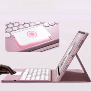 Etui z klawiaturą Bluetooth touchpad do iPad Air 13 Gen6 (Różowe) 2