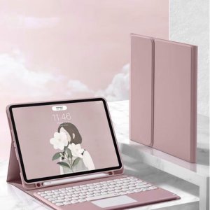 Etui z klawiaturą Bluetooth touchpad do iPad Air 13 Gen6 (Różowe) 5