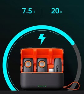 Mikrofon Hohem 2x Mikrofon Bezprzewodowy + Etui Ładujące 2TX 1RX / Mic-01 / USB-C TYPE-C 7