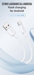 Kabel USB Usams USB-A - USB-C 3 m Biały 2