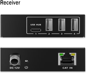 Digitus Digitus Przedłużacz USB 3.2 Gen1 CAT, 5 Gb/s, 4 porty: 3x USB-A / 1x USB-C, 100 m 4