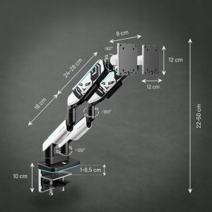 Diablo Chairs Uchwyt biurkowy na 2 monitory do 35" (1875) 8