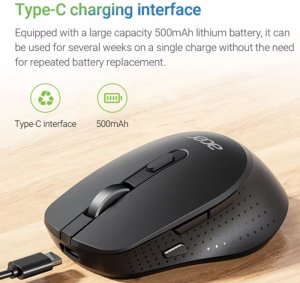 Acer M155 Wireless Optical Mouse 1600DPI / USB-C / Bluetooth 2