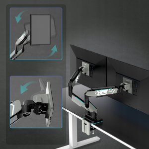 Podwójny uchwyt na monitory 49 cali, szaro-czarny RGB X-Arm Dual 4