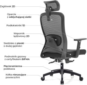 Krzesło biurowe Angel grOm Czarne 13