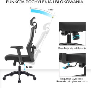 Krzesło biurowe Angel grOm Czarne 15