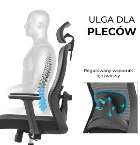 Krzesło biurowe Angel grOm Czarne 16