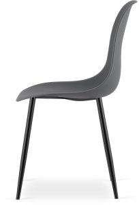 Krzesło skandynawskie ciemnoszare WAT czarne nogi do kuchni biuro 3