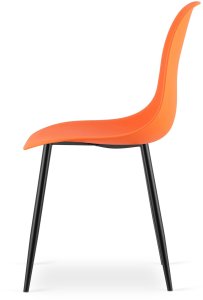 Krzesło skandynawskie pomarańczowe WAT czarne nogi do kuchni biuro 3
