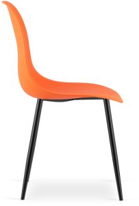 Krzesło skandynawskie pomarańczowe WAT czarne nogi do kuchni biuro 5