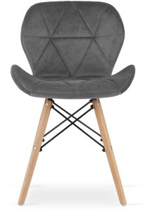 Krzesło tapicerowane skandynawskie szare LAGO 3 szt.  loft nowoczesne 3