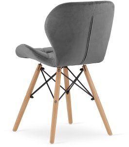Krzesło tapicerowane skandynawskie szare LAGO 3 szt.  loft nowoczesne 5