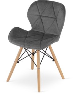 Krzesło tapicerowane skandynawskie szare LAGO 3 szt.  loft nowoczesne 7