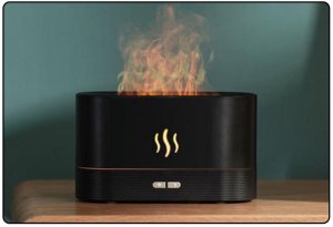 Nawilżacz Powietrza Dyfuzor Aromaterapia Efekt Ognia Kominek Czarny 180ml 2