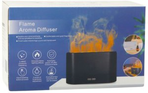 Nawilżacz Powietrza Dyfuzor Aromaterapia Efekt Ognia Kominek Czarny 180ml 4