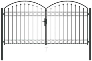 vidaXL Bramka ogrodzeniowa Inny Szary 300 x 150 cm Stal 2