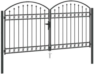 vidaXL Bramka ogrodzeniowa Inny Szary 300 x 150 cm Stal 3