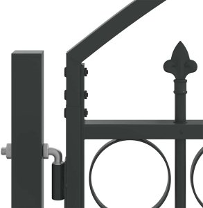 vidaXL Bramka ogrodzeniowa Inny Szary 300 x 150 cm Stal 4