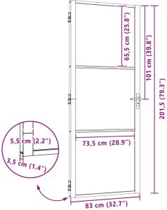 vidaXL Drzwi wewnętrzne Czarny 83 x 201.5 cm 8
