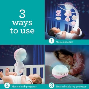 Infantino Muzyczna karuzelka 3w1 pudrowy róż B-kids 8