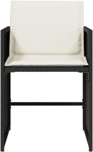 vidaXL Krzesła ogrodowe z poduszkami, 4 szt., czarne, polirattan 5