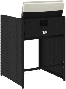 vidaXL Krzesła ogrodowe z poduszkami, 4 szt., czarne, polirattan 7