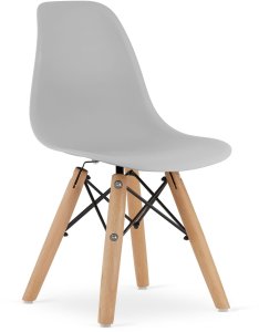 Krzesło szare skandynawskie ZUBI dla dzieci 4 szt. loft do pokoju 2