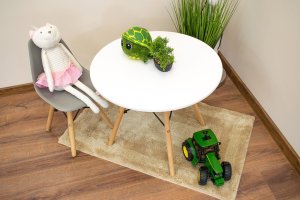 Krzesło szare skandynawskie ZUBI dla dzieci 4 szt. loft do pokoju 7