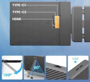 KEFEYA S2 PRO MAX Potrójny monitor 14" 2K QHD rozszerzenie ekranu 2160x1440 3