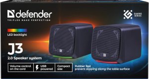 GŁOŚNIKI DEFENDER J3 2.0 6W LED USB CZARNE 9