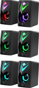 GŁOŚNIKI DEFENDER J4 2.0 6W LED USB CZARNE 2