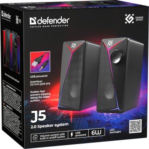 GŁOŚNIKI DEFENDER J5 2.0 6W LED USB CZARNE 9