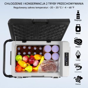 Lodówka turystyczna samochodowa przenośna z zamrażalką kompresorowa 60L 60 W 2