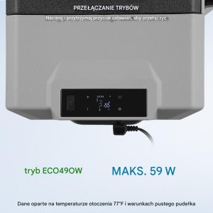 Lodówka turystyczna samochodowa przenośna z zamrażalką kompresorowa 60L 60 W 4