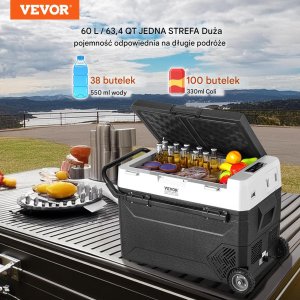 Lodówka turystyczna samochodowa przenośna z zamrażalką kompresorowa 60L 60 W 7