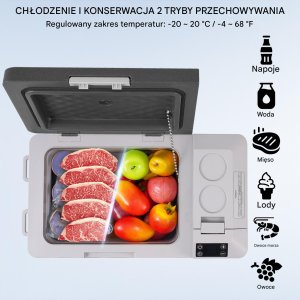 Przenośna lodówka samochodowa 25L z funkcją wytwarzania lodu 60 W 2