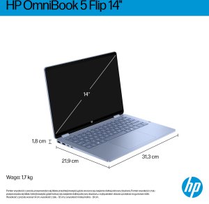 Laptop HP OmniBook 5 Flip 14-fp0004nw - Core 5 120U | 14"-2K-Dotyk | 16GB | 512GB | Win11Home | Błękit nieba 6
