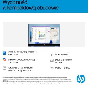 Laptop HP OmniBook 5 Flip 14-fp0004nw - Core 5 120U | 14"-2K-Dotyk | 16GB | 512GB | Win11Home | Błękit nieba 9