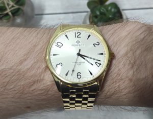 Zegarek Perfect Zegarek Perfect M141-07 męski klasyczny czytelny 42 mm . 4