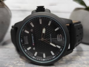 Zegarek Perfect Zegarek Perfect W146-07 męski perforowany pasek 44 mm . 4