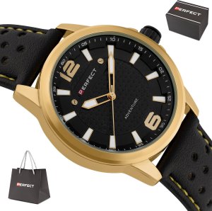Zegarek Perfect Zegarek Perfect W146-04 męski perforowany pasek 44 mm . 8
