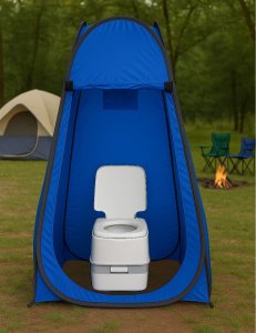 Springos Namiot turystyczny samorozkładający przebieralnia kabina prysznicowa WC niebieski MultiGarden 7