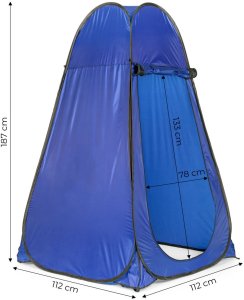 Springos Namiot turystyczny samorozkładający przebieralnia kabina prysznicowa WC niebieski MultiGarden 10