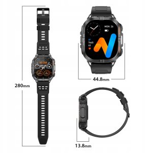 SMARTWATCH ZEGAREK MĘSKI GPS WODOODPORNY LATARKA ROZMOWY DWA PASKI MENU PL 7