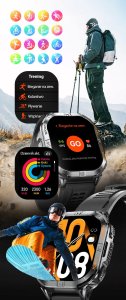 SMARTWATCH MĘSKI z GPS KOMPAS WODOODPORNY ROZMOWY MENU PL AMOLED 580mAh 13