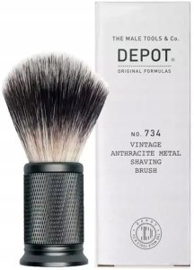 Depot , Accessories No. 734 Vintage, Artificial Fiber, Face Shaving Brush, Anthracite Metal For Men 2