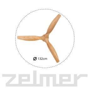WENTYLATOR SUFITOWY ZCF 5600 40W 132cm BUK/BIAŁY ZELMER-WE-20-10 4